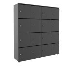 Casier de rangement de bureau Flexycaz 16 cases - 16 portes individuelles - 4 x 4 cases L 160 x P 42 x H 173,5  cm+clé pass