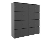 Casier flexycaz 16 cases carbone 4 x 4 cases l 160 x p 42 x h 173,5 +pass -16 portes individuelles