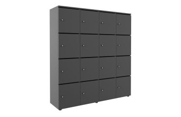 Casillero Flexycaz carbón 4 columnas x 4 compartimentos - An 160 x Fon 42 x Alt 173,5 cm - 16 puertas individuales