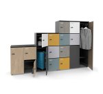 Casier flexycaz 8 cases blanc -2 x 4 cases l 80 x p 42 x h 173,5 + pass - 4 portes individuelles + 2 doubles