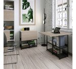 Postazione di lavoro con libreria Smart Home Office piano stanard o ribaltabile struttura in metallo colore nero