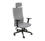 Ergonomischer Bürostuhl TEAM PLUS, Stoff, mit 1D-Armlehnen und Kopfstütze, synchroner Mechanismus, schwarze Fußstützen
