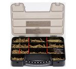 Vis à bois et aggloméré Rocket empreinte Pozi, acier bichromaté - Coffret de 1000 vis + 2 embouts PZ2