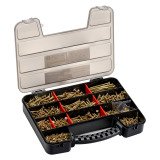 Vis à bois et aggloméré Rocket empreinte Pozi, acier bichromaté - Coffret de 1000 vis + 2 embouts PZ2