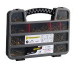 Vis à bois et aggloméré Rocket empreinte Pozi, acier bichromaté - Coffret de 1000 vis + 2 embouts PZ2