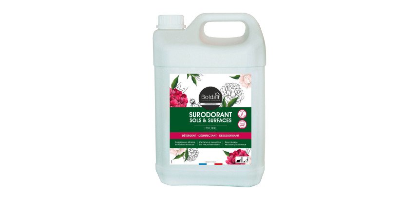 Nettoyant surodorant sol et surfaces 3D Boldair professional, Pivoine - Bidon de 5 L