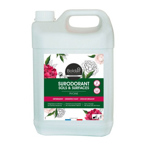 Nettoyant surodorant sol et surfaces 3D Boldair professional, Pivoine - Bidon de 5 L