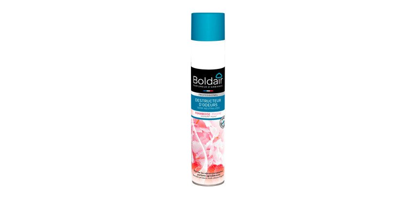 Désodorisant destructeur d'odeurs parfumant Boldair Framboise Pivoine - Aérosol 500 ml