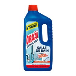 Déboucheur javel Ouragan salle de bain spécial cheveux - Flacon de 1 L