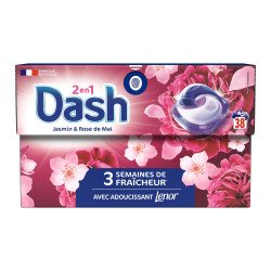 Lessive Pods Dash 2 en 1 fraicheur Jasmin et rose de mai - 38 lavages