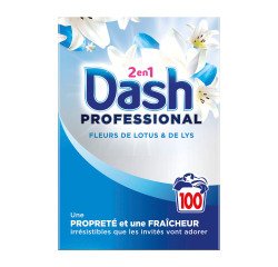 Concentrated powder laundry detergent Dash professional 2 in 1 lotus & lily flowers - 100 washes - 5.5 kg barrel