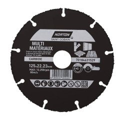 Disque carbure Norton multi-matériaux Ø 125 x 22,23 mm - Nombre de segment 9