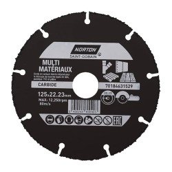 Disque carbure Norton multi-matériaux Ø 125 x 22,23 mm - Nombre de segment 9