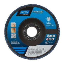 Disque à lamelles Norton Technic Ø 125 x 22,23 mm - Grain 40 - Lot de 5