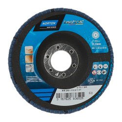 Disque à lamelles Norton Technic Ø 115 x 22,23 mm - Grain 60 - Lot de 5