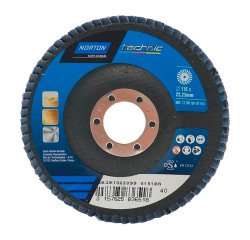 Disque à lamelles Norton Technic Ø 115 x 22,23 mm - Grain 40 - Lot de 5