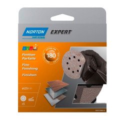 Disque abrasif Norton auto-agrippant multi-usage Ø 125 mm, grain 180 - Lot de 5