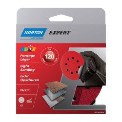 Disque abrasif Norton auto-agrippant multi-usage Ø 125 mm, grain 120 - Lot de 5