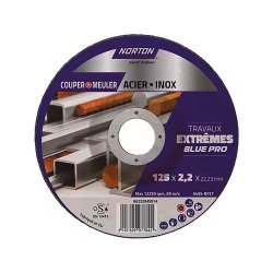 Disque à tronçonner et ébarder Acier/inox Norton Travaux Extrêmes 125 x 2,2 x 22,23 mm