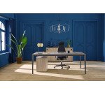 Bureau droit de direction Opale orme pied gris