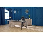 Bureau droit de direction Opale orme pied gris