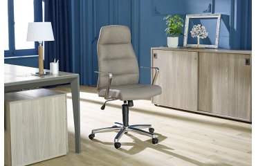 Sedia da ufficio in tessuto Altena - con braccioli, poggiatesta - Meccanismo sincrono - Base in alluminio