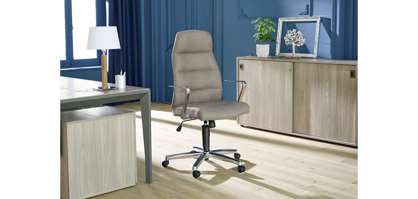 Sedia da ufficio in tessuto Altena - con braccioli, poggiatesta - Meccanismo sincrono - Base in alluminio