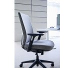 Chaise de bureau ATLAS tissu - avec accoudoirs et soutien lombaire - Mécanisme Synchrone - réglage profondeur de l'assise - Pieds noir