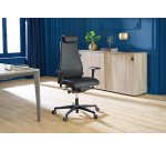Fauteuil de bureau Victoria cuir - avec accoudoirs, appui-tête et soutien lombaire - Mécanisme Synchrone - Pied noir