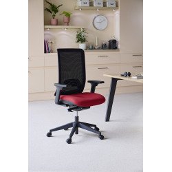 Chaise de bureau IMAX dossier maille - avec ou sans accoudoirs - Mécanisme Synchrone + réglage profondeur d'assise - Pied noir