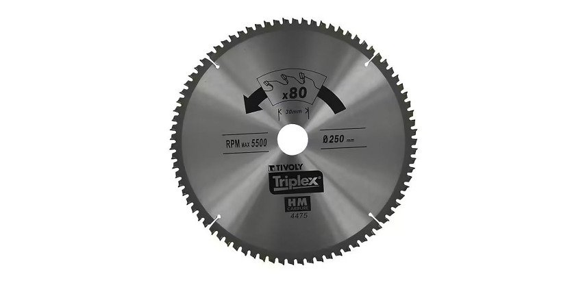 Circular saw blade for wood Tivoly Ø 216 mm x 30 mm, 80 teeth