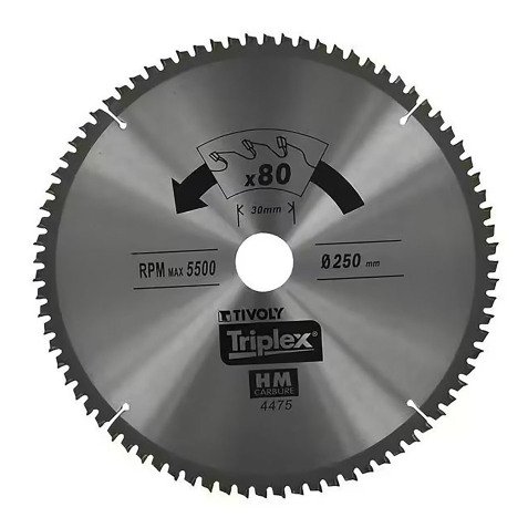 Lame de scie circulaire pour bois Tivoly Ø 216 mm x 30 mm, 80 dents