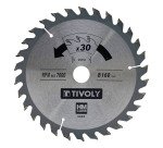 Lame de scie circulaire pour bois Tivoly Ø 160 mm x 20 mm, 30 dents