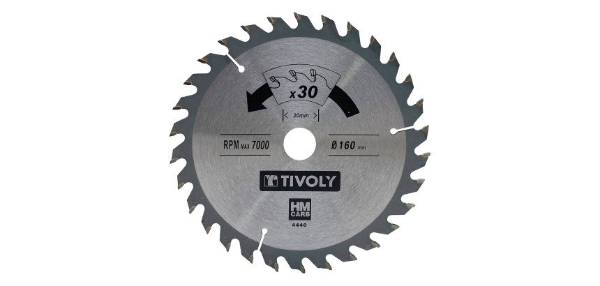Lame de scie circulaire pour bois Tivoly Ø 160 mm x 20 mm, 30 dents