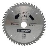 Lame de scie circulaire pour bois Tivoly Ø 216 mm x 30 mm, 48 dents