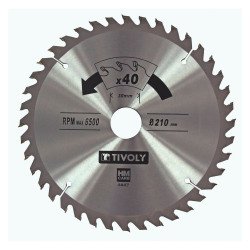 Lame de scie circulaire pour bois Tivoly Ø 210 mm x 30 mm, 40 dents