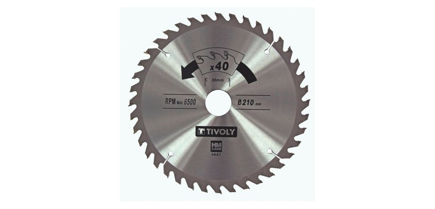 Lame de scie circulaire pour bois Tivoly Ø 210 mm x 30 mm, 40 dents