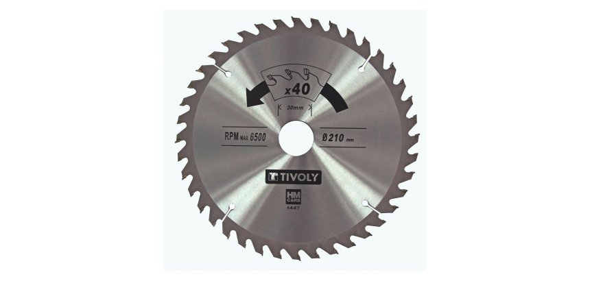 Lame de scie circulaire pour bois Tivoly Ø 210 mm x 30 mm, 40 dents