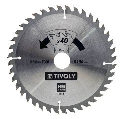 Sägeblatt für Holz Tivoly Ø 190 mm x 30 mm, 40 Zähne