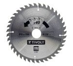 Lame de scie circulaire pour bois Tivoly Ø 190 mm x 30 mm, 40 dents