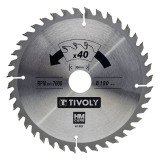 Lame de scie circulaire pour bois Tivoly Ø 190 mm x 30 mm, 40 dents