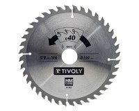 Lame de scie circulaire pour bois Tivoly Ø 190 mm x 30 mm, 40 dents