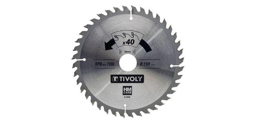 Lame de scie circulaire pour bois Tivoly Ø 190 mm x 30 mm, 40 dents