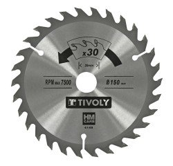 Sägeblatt für Holzkreissäge Tivoly Ø 150 mm x 20 mm, 30 Zähne