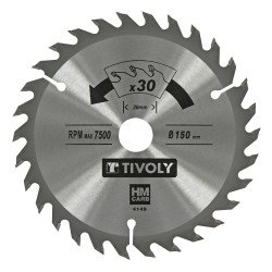 Lame de scie circulaire pour bois Tivoly Ø 150 mm x 20 mm, 30 dents