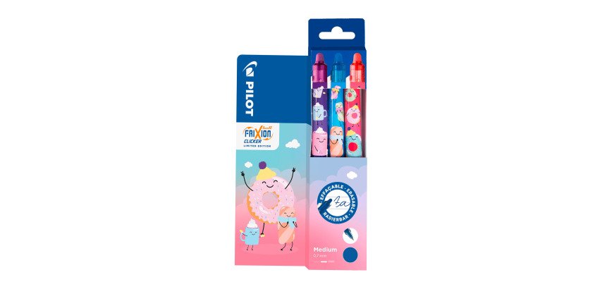 Kugelschreiber Pilot FriXion Clicker Sweet Paradise - Set mit 3 Stück