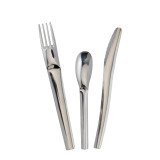 Set de couverts en inox avec serviette 3 plis - Lot de 50