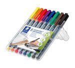 Rotulador Lumocolor permanente Staedtler - Caja 8 colores surtidos punta media