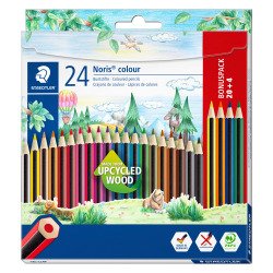 Colored pencil Staedlter Noris Colour 185 assorted colors - Box of 20 + 4 free