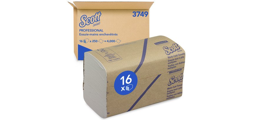 Papier essuie-mains pliage enchevêtré Scott Professional 3749 – Carton de 4000